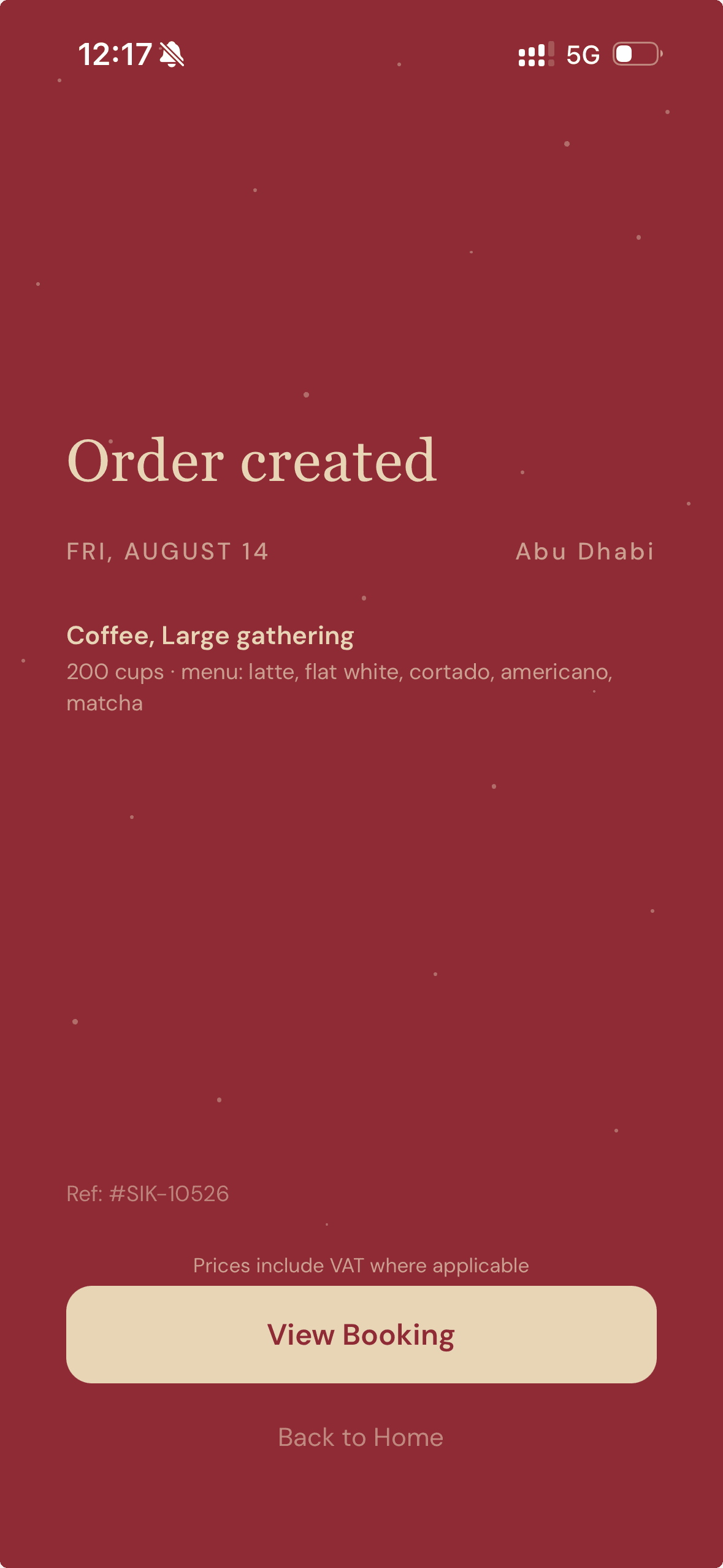 Order confirmed